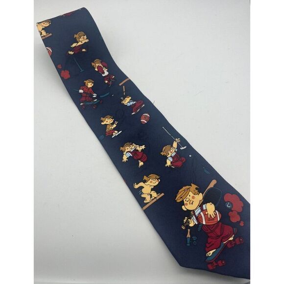 Wembley Dennis The Menace Cartoon Tie Silk Necktie Sports Theme USA Vintage - Picture 2 of 5